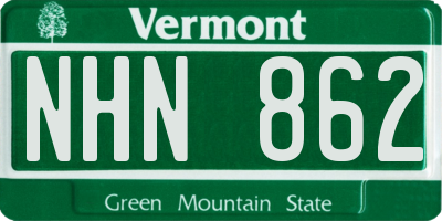 VT license plate NHN862