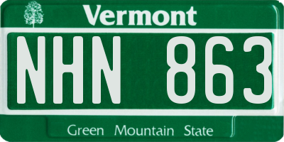 VT license plate NHN863
