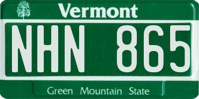 VT license plate NHN865