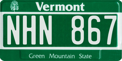 VT license plate NHN867