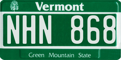 VT license plate NHN868