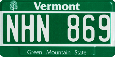 VT license plate NHN869