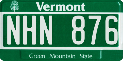 VT license plate NHN876