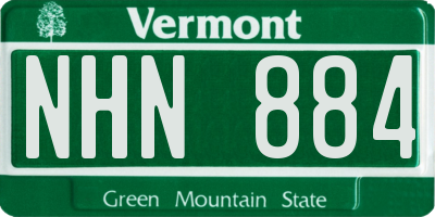 VT license plate NHN884