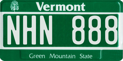 VT license plate NHN888