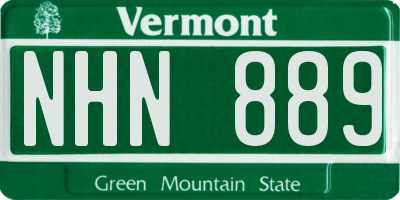 VT license plate NHN889