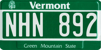 VT license plate NHN892
