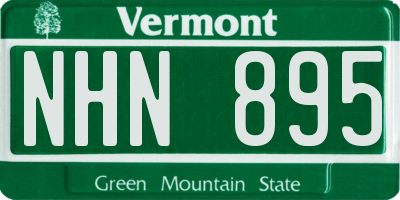 VT license plate NHN895