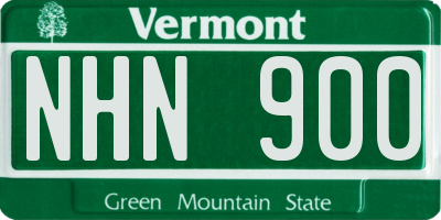 VT license plate NHN900
