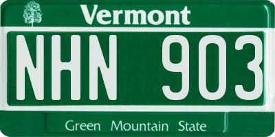 VT license plate NHN903