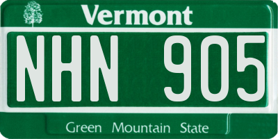 VT license plate NHN905