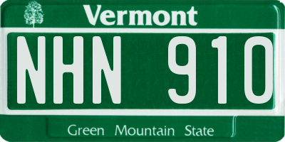 VT license plate NHN910