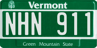 VT license plate NHN911
