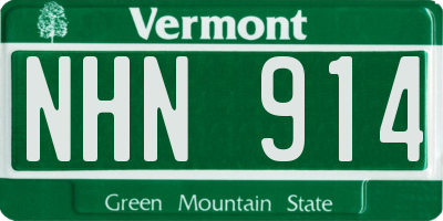 VT license plate NHN914