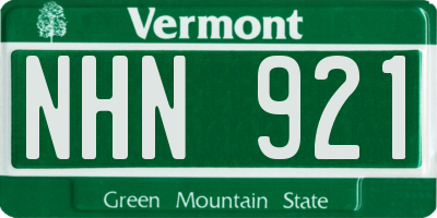 VT license plate NHN921