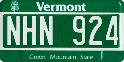 VT license plate NHN924