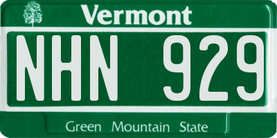 VT license plate NHN929