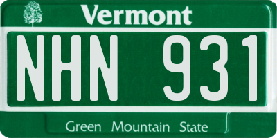 VT license plate NHN931