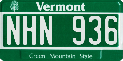 VT license plate NHN936