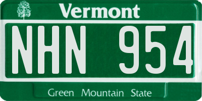 VT license plate NHN954