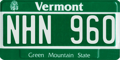VT license plate NHN960