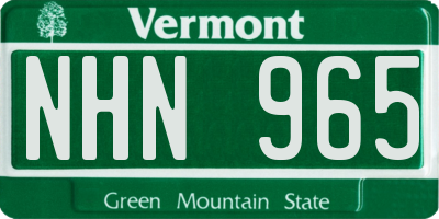 VT license plate NHN965