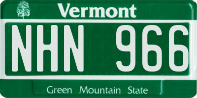 VT license plate NHN966