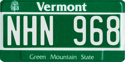VT license plate NHN968