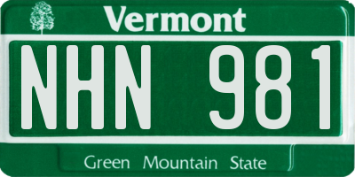 VT license plate NHN981