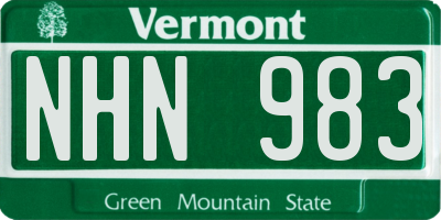 VT license plate NHN983
