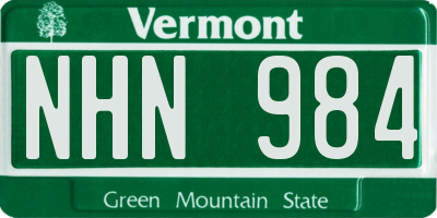 VT license plate NHN984