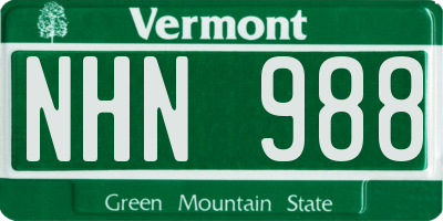 VT license plate NHN988