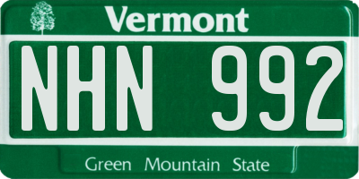 VT license plate NHN992