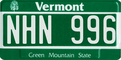 VT license plate NHN996