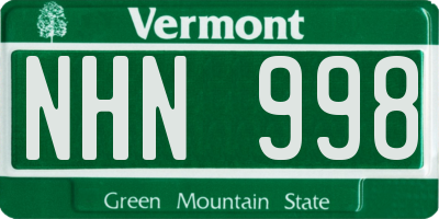 VT license plate NHN998