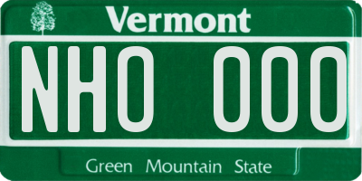 VT license plate NHO000