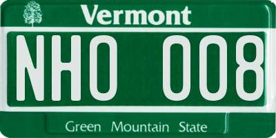 VT license plate NHO008