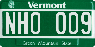 VT license plate NHO009