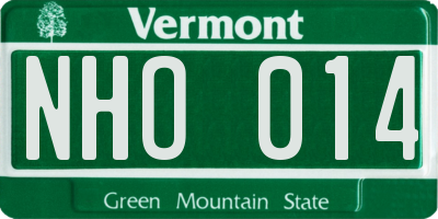 VT license plate NHO014