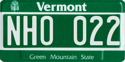 VT license plate NHO022