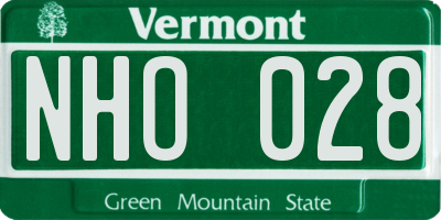VT license plate NHO028