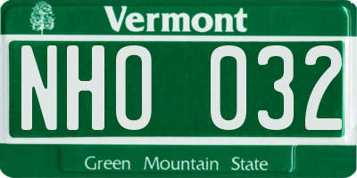 VT license plate NHO032