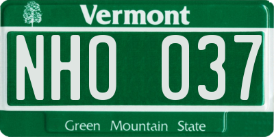 VT license plate NHO037