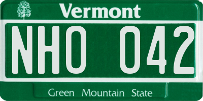 VT license plate NHO042