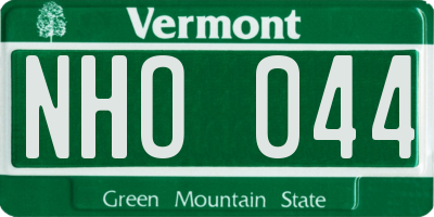 VT license plate NHO044