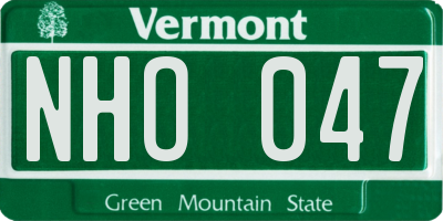 VT license plate NHO047