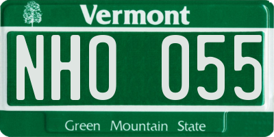 VT license plate NHO055