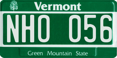 VT license plate NHO056