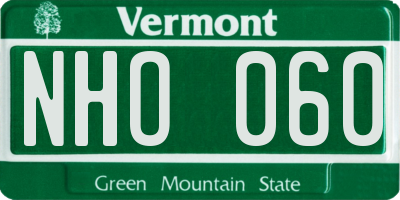 VT license plate NHO060