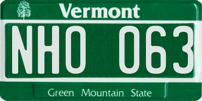VT license plate NHO063